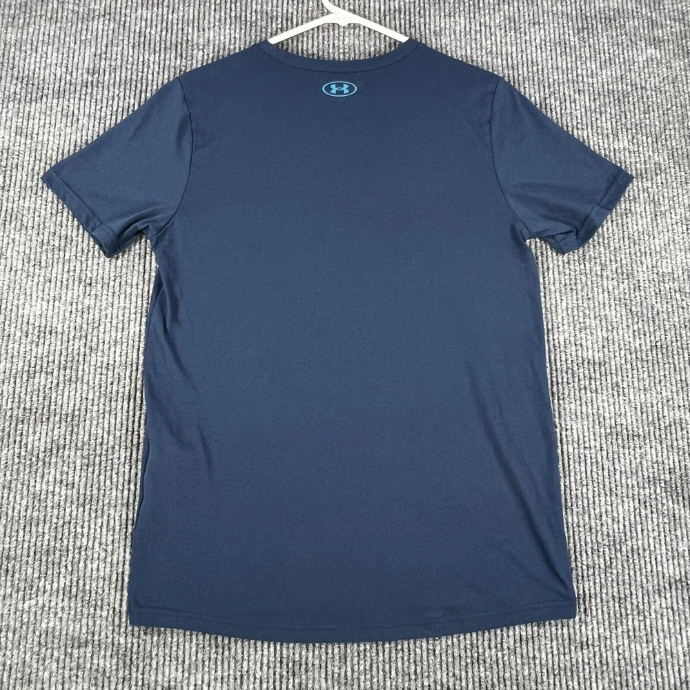 Under Armour Project Rock Shirt Youth Boys XL Extra Large Blue Short‎ Sleeve